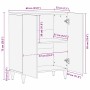 Vitrina 60 x 33 x 75 cm madera maciza de mango