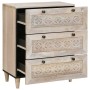 Vitrina con cajón Blanco 60 x 33 x 75 cm madera maciza de mango