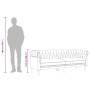 Sofá Chesterfield de 3 plazas tela verde oscuro