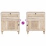 Mesa de Noche Beige 50 x 33 x 60 cm madera maciza de mango