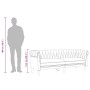 Sofá Chesterfield de 3 plazas lino