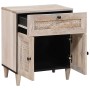 Mesa de Noche Beige 50 x 33 x 60 cm madera maciza de mango