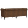 Sofá Chesterfield de 3 plazas tela marrón