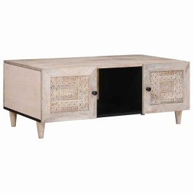 Mesa de Café Beige 100 x 54 x 40 cm madera maciza de mango