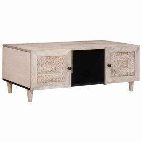 Mesa de Café Beige 100 x 54 x 40 cm madera maciza de mango