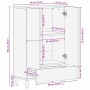Alacena Blanco 60 x 33 x 100 cm madera maciza de mango