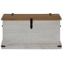 Baúl de almacenamiento HALDEN blanco 91x48x47 cm madera maciza