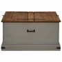 Baúl de almacenamiento HALDEN gris 91x91x47 cm madera maciza