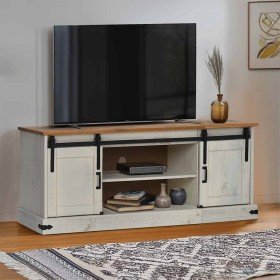 Mueble de TV HALDEN 2 puerta correderas blanco 150x40x60 cm Mueble de TV HALDEN 2 puerta correderas blanco 150x40x60 cm