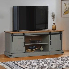 Mueble de TV HALDEN 2 puerta correderas gris 150x40x60 cm en Muebles TV | Comprar online en Foro24