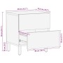 Mesita de noche madera maciza mango rugosa negro 40x33,5x46 cm