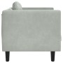 Sillón con cojín terciopelo gris claro