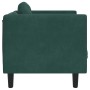 Sillón con cojín terciopelo verde oscuro