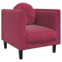 Sillón con cojín terciopelo rojo tinto