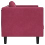 Sillón con cojín terciopelo rojo tinto