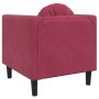Sillón con cojín terciopelo rojo tinto