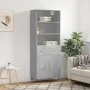 Aparador alto madera contrachapada gris hormigón 69,5x34x180 cm de vidaXL, Aparadores - Ref: Foro24-3200501, Precio: 132,23 €...
