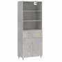 Aparador alto madera contrachapada gris hormigón 69,5x34x180 cm de vidaXL, Aparadores - Ref: Foro24-3200501, Precio: 132,23 €...
