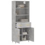 Aparador alto madera contrachapada gris hormigón 69,5x34x180 cm von vidaXL, Sideboards - Ref: Foro24-3200501, Preis: 133,61 €...