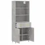 Aparador alto madera contrachapada gris hormigón 69,5x34x180 cm de vidaXL, Aparadores - Ref: Foro24-3200501, Precio: 132,23 €...