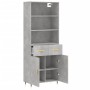 Aparador alto madera contrachapada gris hormigón 69,5x34x180 cm von vidaXL, Sideboards - Ref: Foro24-3200501, Preis: 133,61 €...