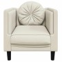 Sillón con cojín terciopelo color crema