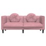 Sofá con cojines 2 plazas terciopelo rosa