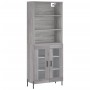 High sideboard sonoma gray plywood 69.5x34x180 cm by vidaXL, Sideboards - Ref: Foro24-3189331, Price: 151,43 €, Discount: %