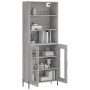 High sideboard sonoma gray plywood 69.5x34x180 cm by vidaXL, Sideboards - Ref: Foro24-3189331, Price: 151,43 €, Discount: %