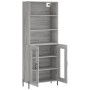 High sideboard sonoma gray plywood 69.5x34x180 cm by vidaXL, Sideboards - Ref: Foro24-3189331, Price: 151,43 €, Discount: %