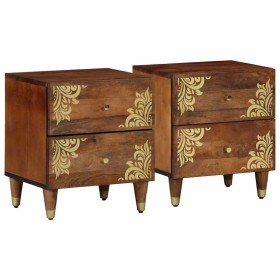 Armario de Noche con cajón 2 pcs Marrón miel 40 x 33 x 46 cm Armario de Noche con cajón 2 pcs Marrón miel 40 x 33 x 46 cm