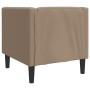 Sillón Chesterfield de cuero artificial marrón capuchino