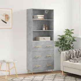 Tall plywood gray concrete sideboard 69.5x34x180 cm by vidaXL, Sideboards - Ref: Foro24-3189369, Price: 143,88 €, Discount: %