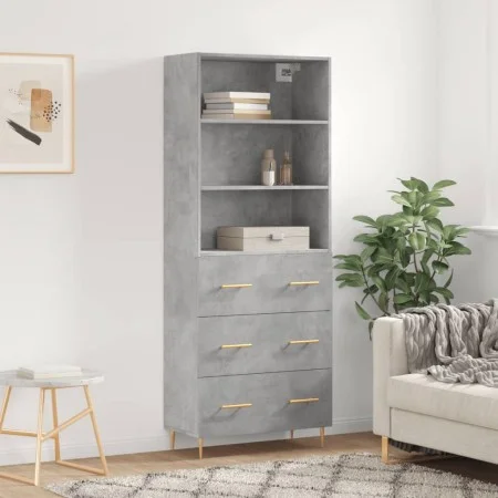 Hohes Sideboard Sperrholz grauer Beton 69,5x34x180 cm von vidaXL, Sideboards - Ref: Foro24-3189369, Preis: 143,57 €, Rabatt: %