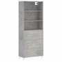 Hohes Sideboard Sperrholz grauer Beton 69,5x34x180 cm von vidaXL, Sideboards - Ref: Foro24-3189369, Preis: 153,25 €, Rabatt: %