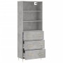 Hohes Sideboard Sperrholz grauer Beton 69,5x34x180 cm von vidaXL, Sideboards - Ref: Foro24-3189369, Preis: 153,25 €, Rabatt: %