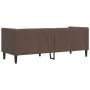 Sofá Chesterfield de 3 plazas cuero artificial marrón