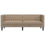 Sofá Chesterfield de 3 plazas cuero artificial marrón capuchino