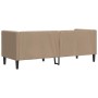 Sofá Chesterfield de 3 plazas cuero artificial marrón capuchino