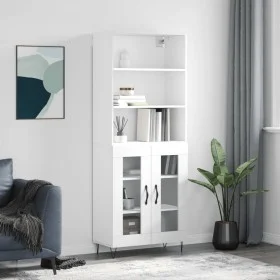 Hohes weißes Sperrholz-Sideboard 69,5 x 34 x 180 cm von vidaXL, Sideboards - Ref: Foro24-3189309, Preis: 132,54 €, Rabatt: %