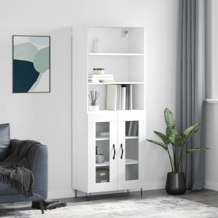 Aparador alto madera contrachapada blanco 69,5x34x180 cm de vidaXL, Aparadores - Ref: Foro24-3189309, Precio: 148,44 €