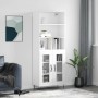 Aparador alto madera contrachapada blanco 69,5x34x180 cm de vidaXL, Aparadores - Ref: Foro24-3189309, Precio: 148,44 €