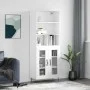 Hohes weißes Sperrholz-Sideboard 69,5 x 34 x 180 cm von vidaXL, Sideboards - Ref: Foro24-3189309, Preis: 132,54 €, Rabatt: %