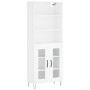 Aparador alto madera contrachapada blanco 69,5x34x180 cm de vidaXL, Aparadores - Ref: Foro24-3189309, Precio: 148,44 €