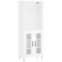 Hohes weißes Sperrholz-Sideboard 69,5 x 34 x 180 cm von vidaXL, Sideboards - Ref: Foro24-3189309, Preis: 132,54 €, Rabatt: %