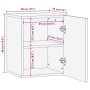 Gabinete de pared para baño Marrón miel 38 x 33 x 48 cm