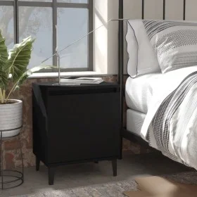 Nightstands with black metal legs 40x30x50 cm by vidaXL, Nightstands - Ref: Foro24-805836, Price: 60,73 €, Discount: %