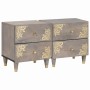 Armario de Noche con cajón 2 pcs Gris 40 x 33 x 46 cm