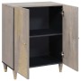 Vitrina Gris y dorado 60 x 33.5 x 75 cm Madera maciza de Mango