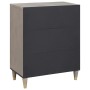 Vitrina Gris y dorado 60 x 33.5 x 75 cm Madera maciza de Mango